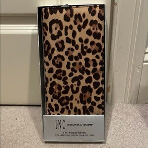 INC International Concepts Leopard Print Clutch